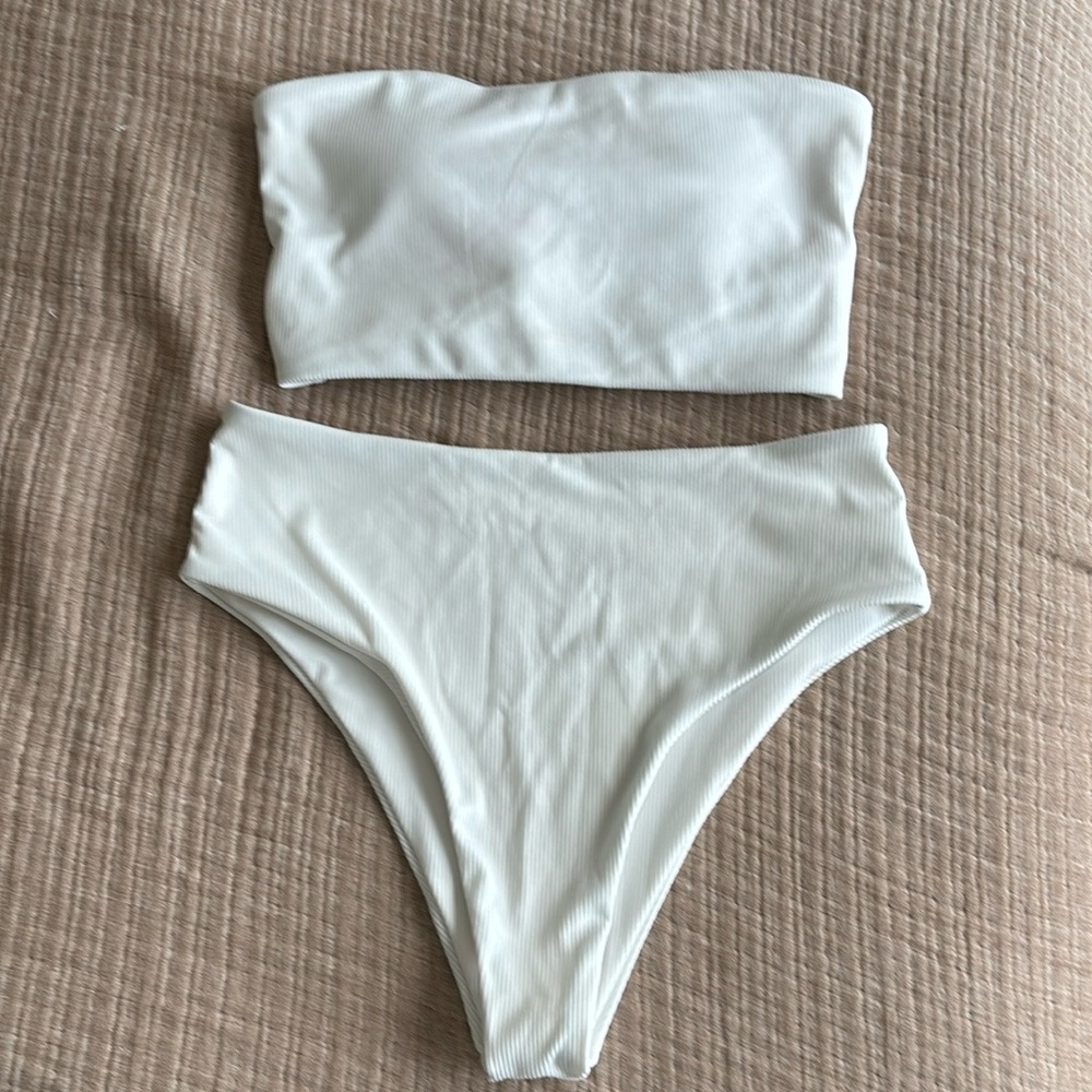 White two piece bikini